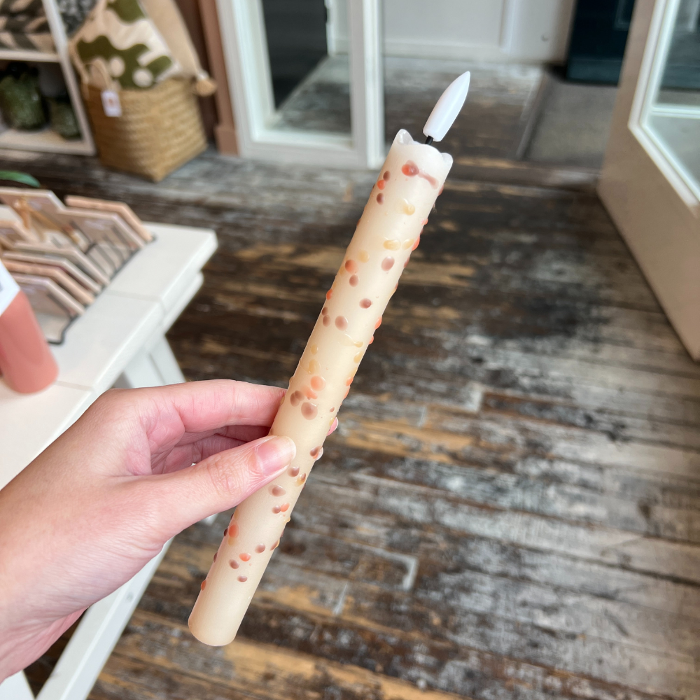 Led Kaars - Disco Taupe/Zalm