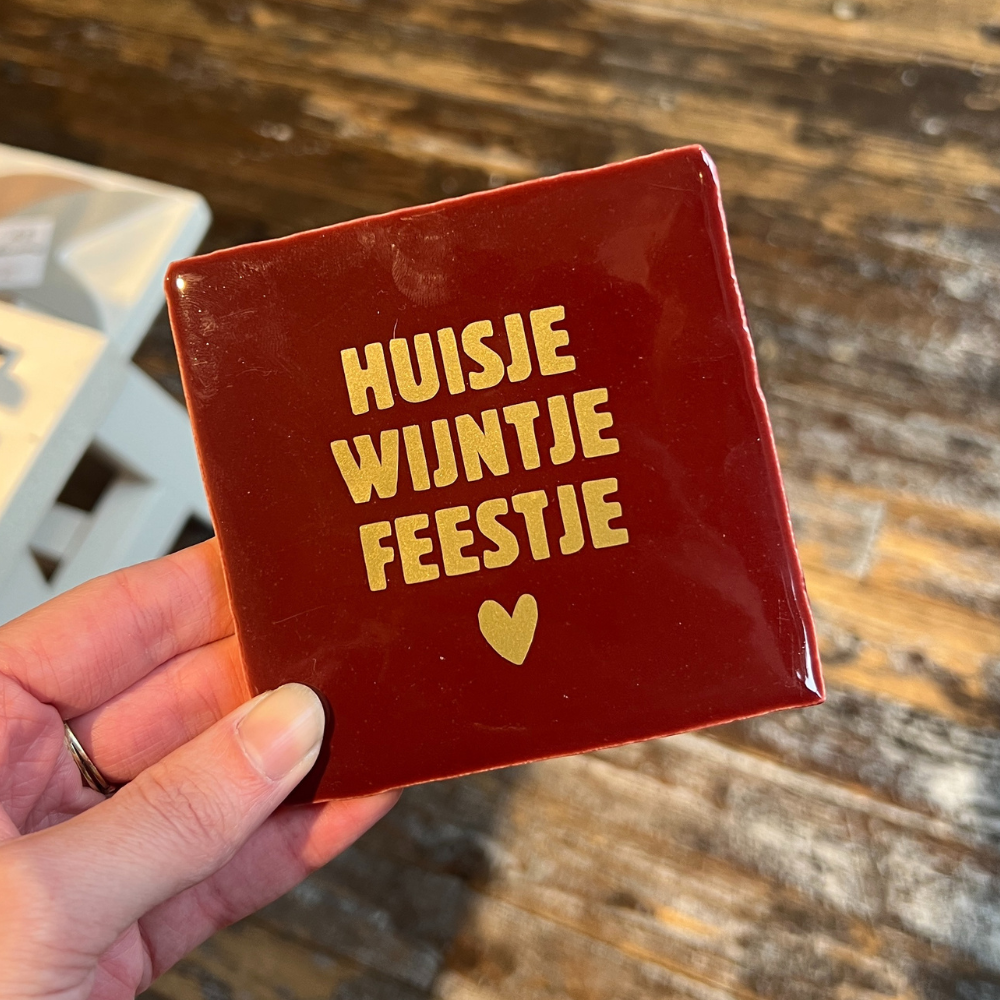 Tegeltje - Huisje Wijntje Feestje