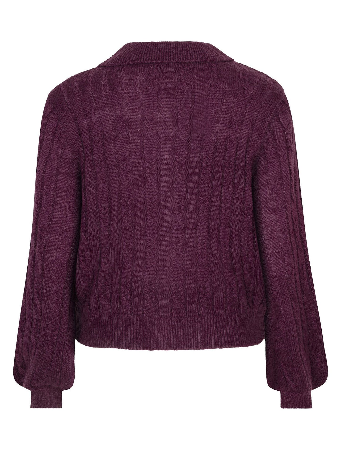 Ydence | Knitted top Colette | Aubergine