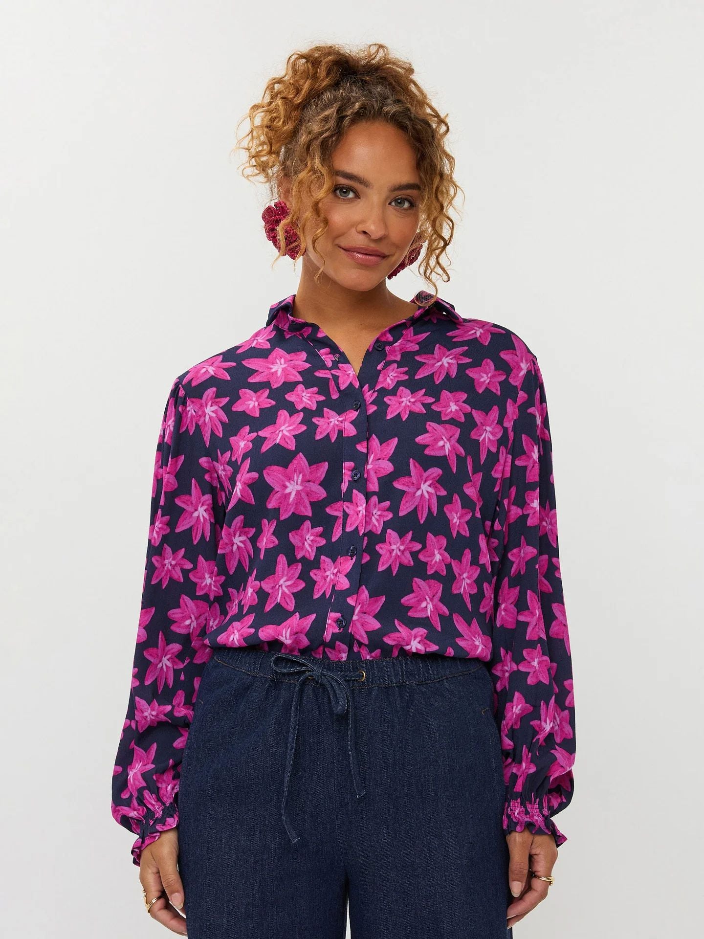 Ydence | Blouse Alyssa | Navy flower