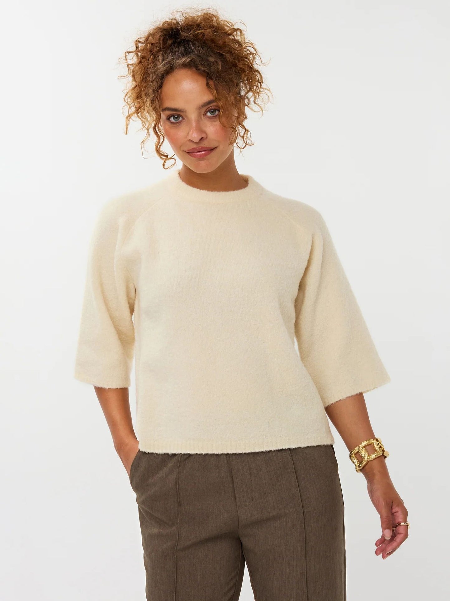 Ydence | Knitted Sweater Bunny | Ecru
