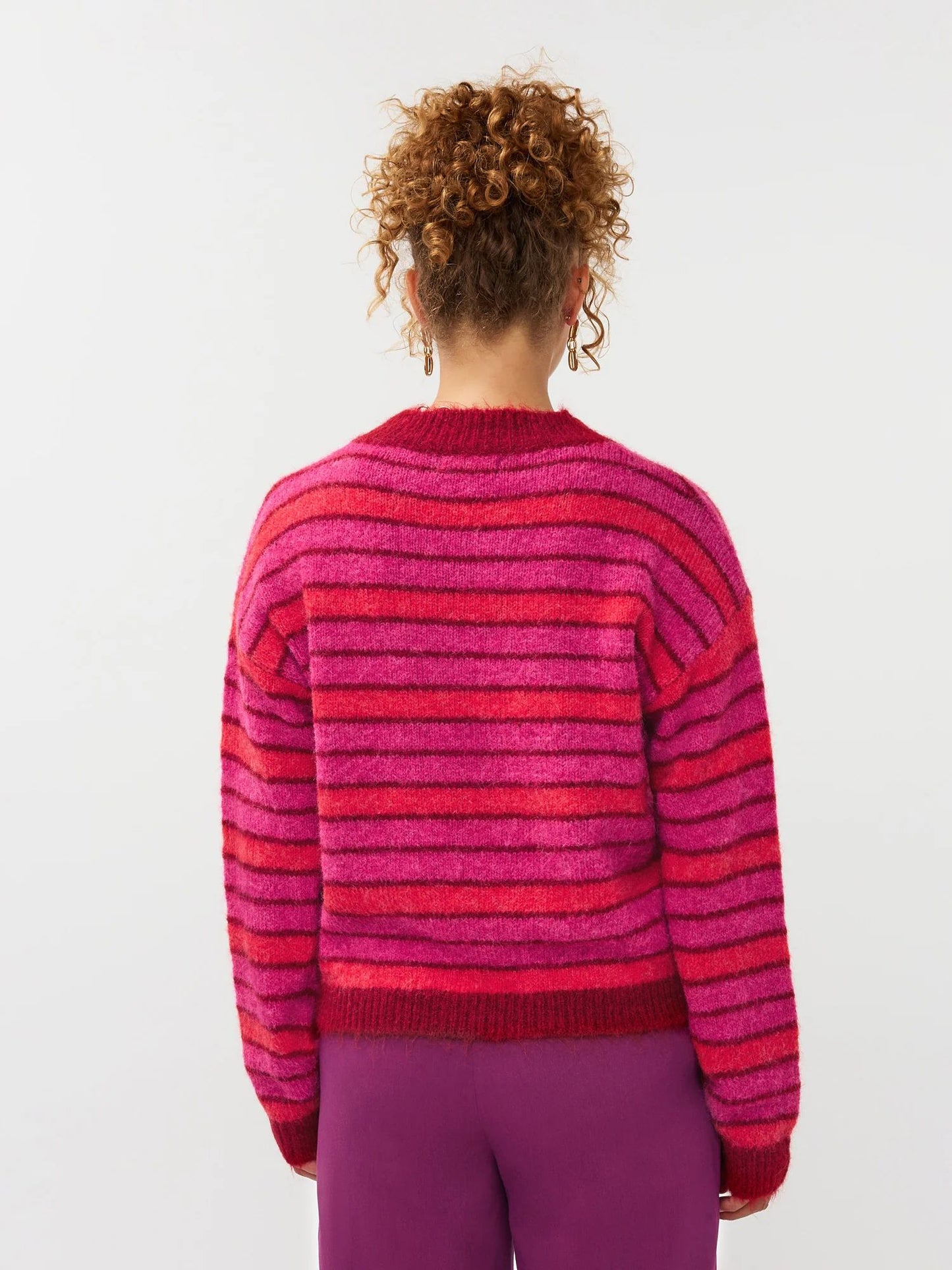 Ydence | Knitted Sweater Aria | Fuchsia/red