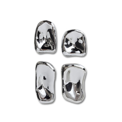 PRE ORDER - HKLIVING - Glass sculpture chrome - set van 4