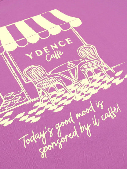 Ydence | T-shirt Ydence cafe | Pink Purple