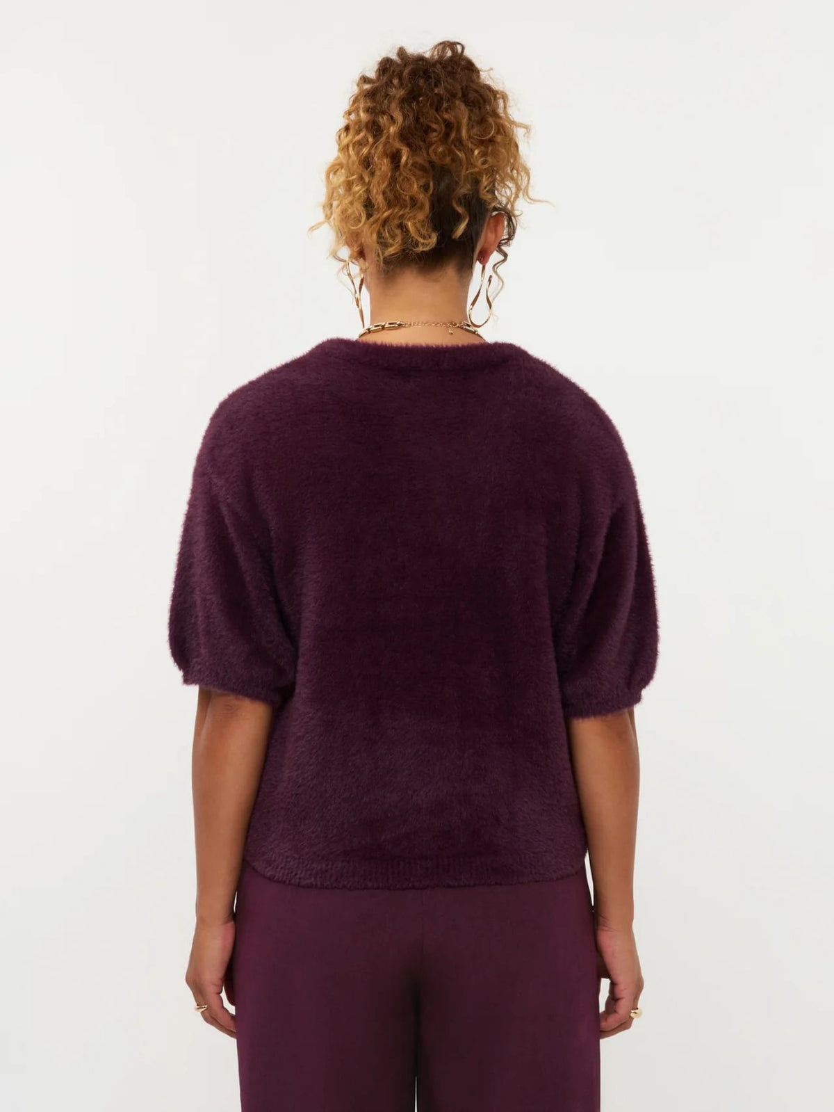 Ydence | Knitted Top Mary | Aubergine