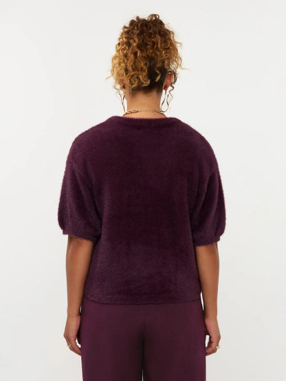 Ydence | Knitted Top Mary | Aubergine