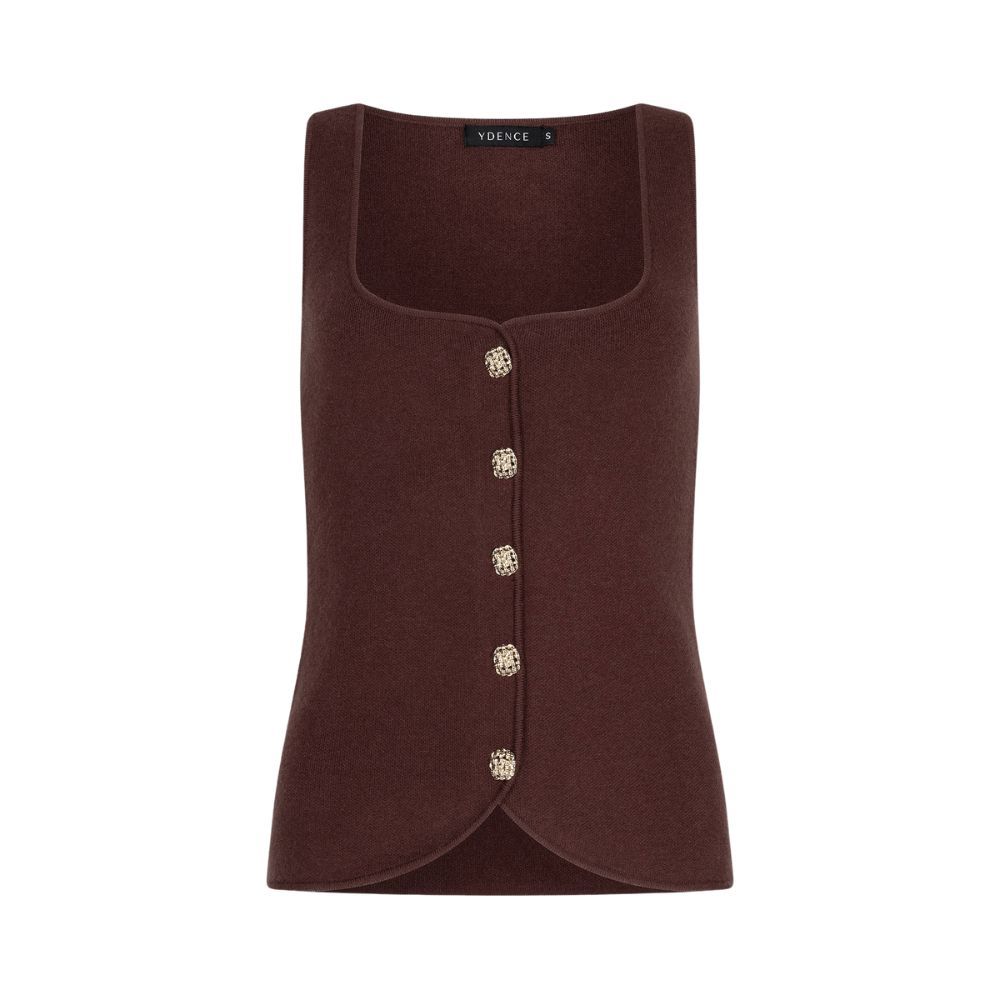 Ydence | Knitted top Mella | Brown