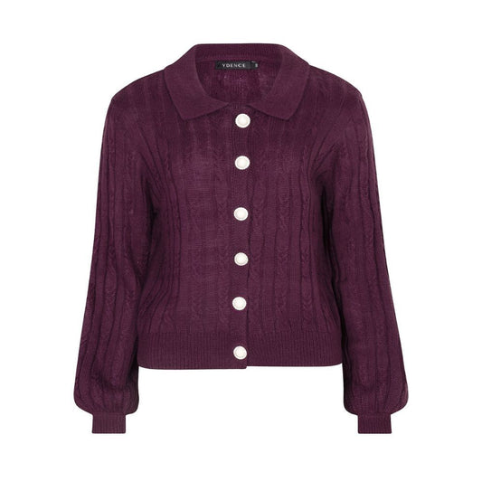 Ydence | Knitted top Colette | Aubergine
