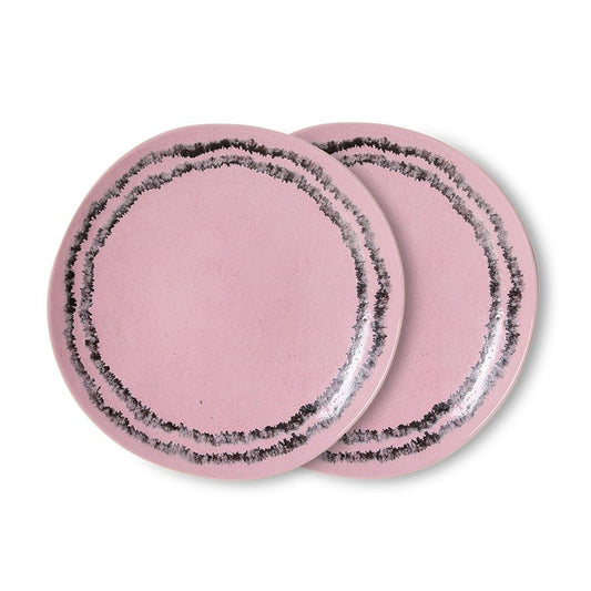 PRE ORDER - HKLIVING - 70s Dinerborden set van 2 - Bubble