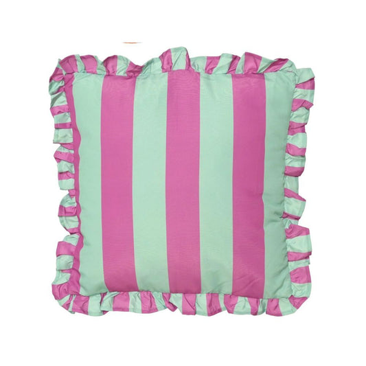Buitenkussen - Streep mint/lila 45x45cm