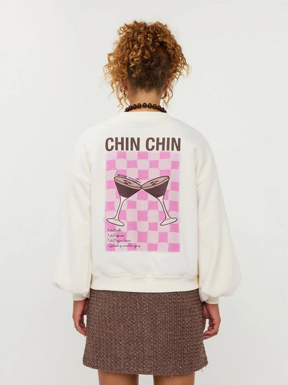 Ydence | Sweater Cheers babe | Ecru