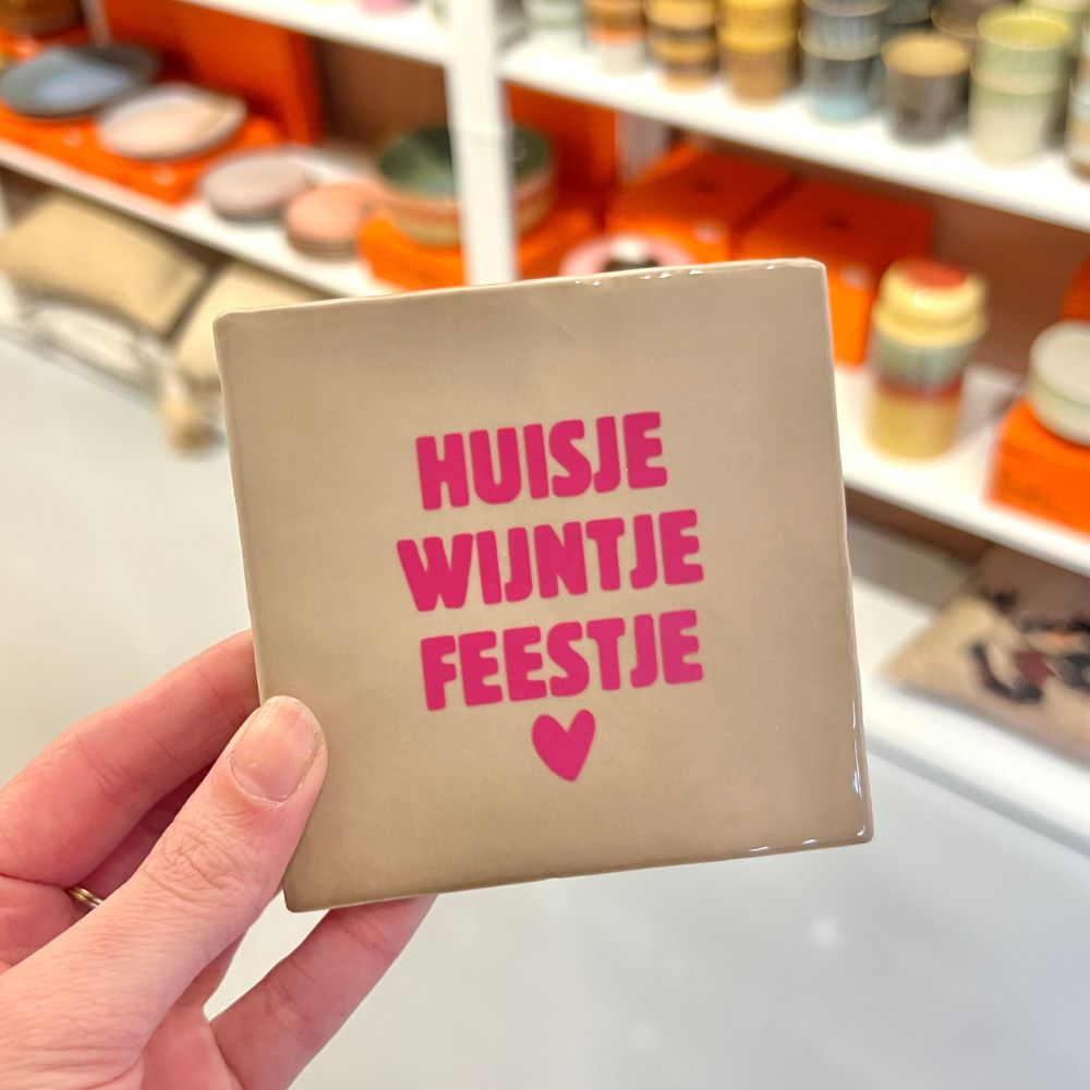 Tegeltje - Huisje Wijntje Feestje