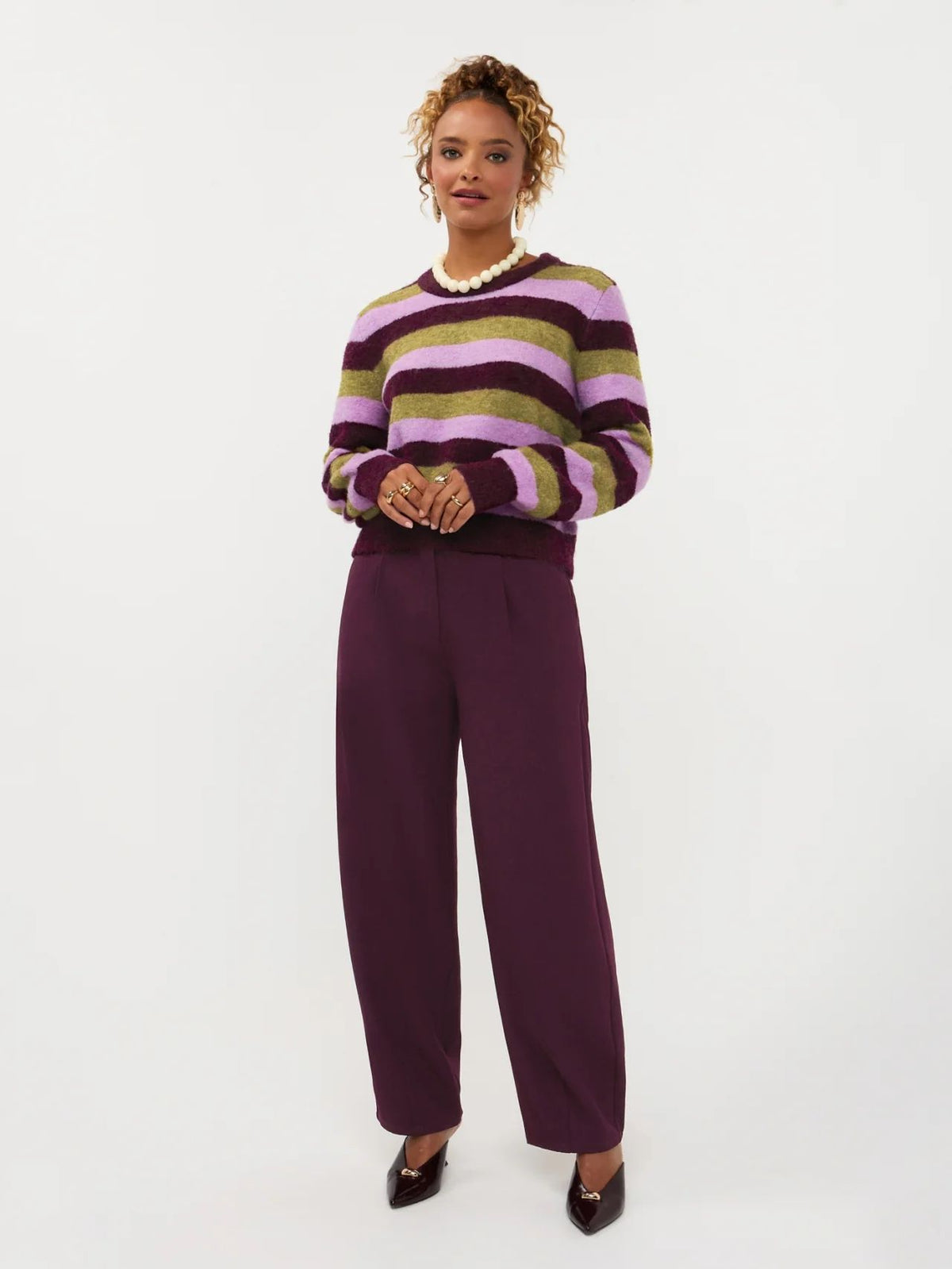 Ydence | Knitted sweater Aurora | Aubergine