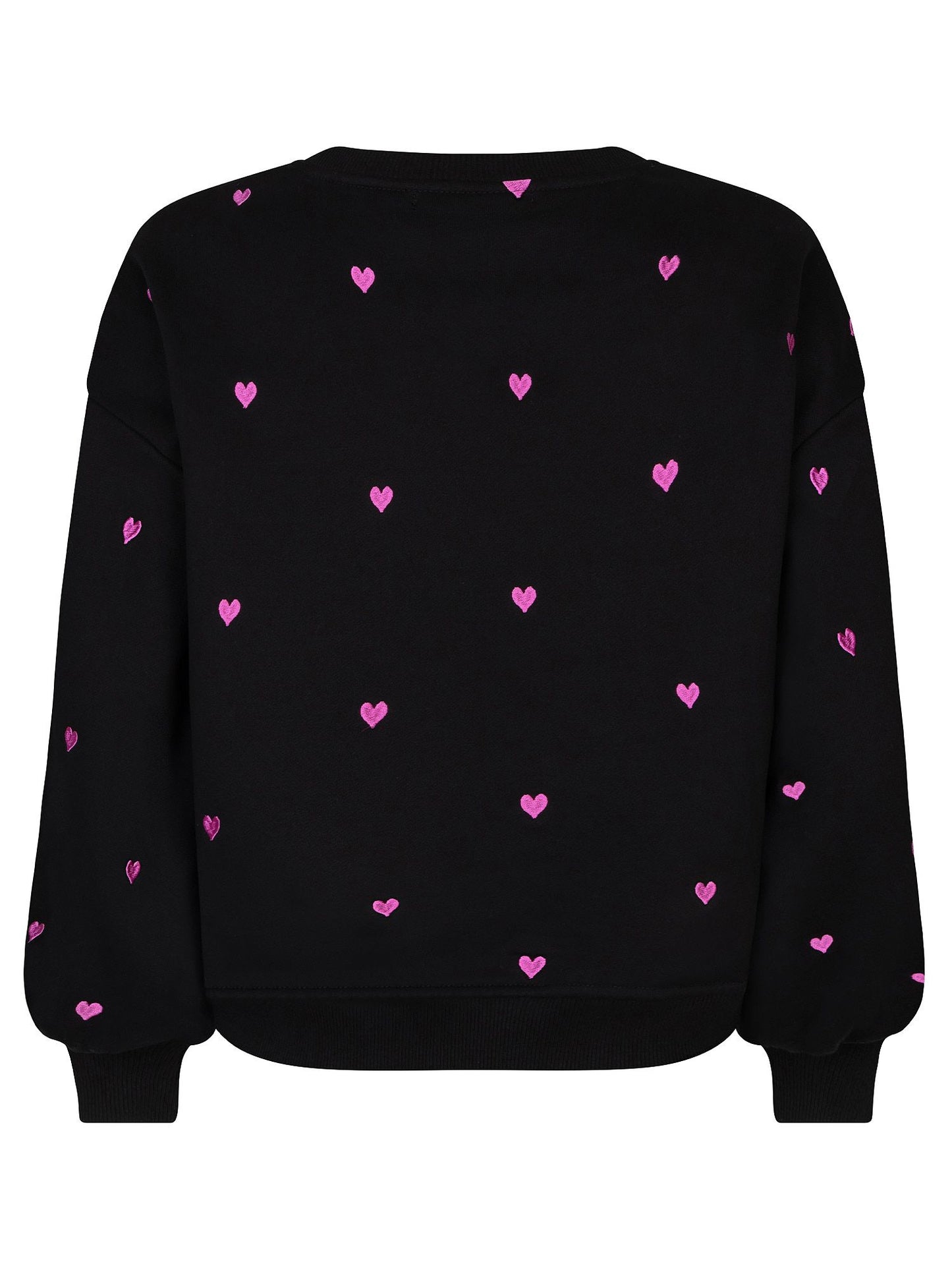 Ydence | Sweater Hearts | Black/fuchsia purple