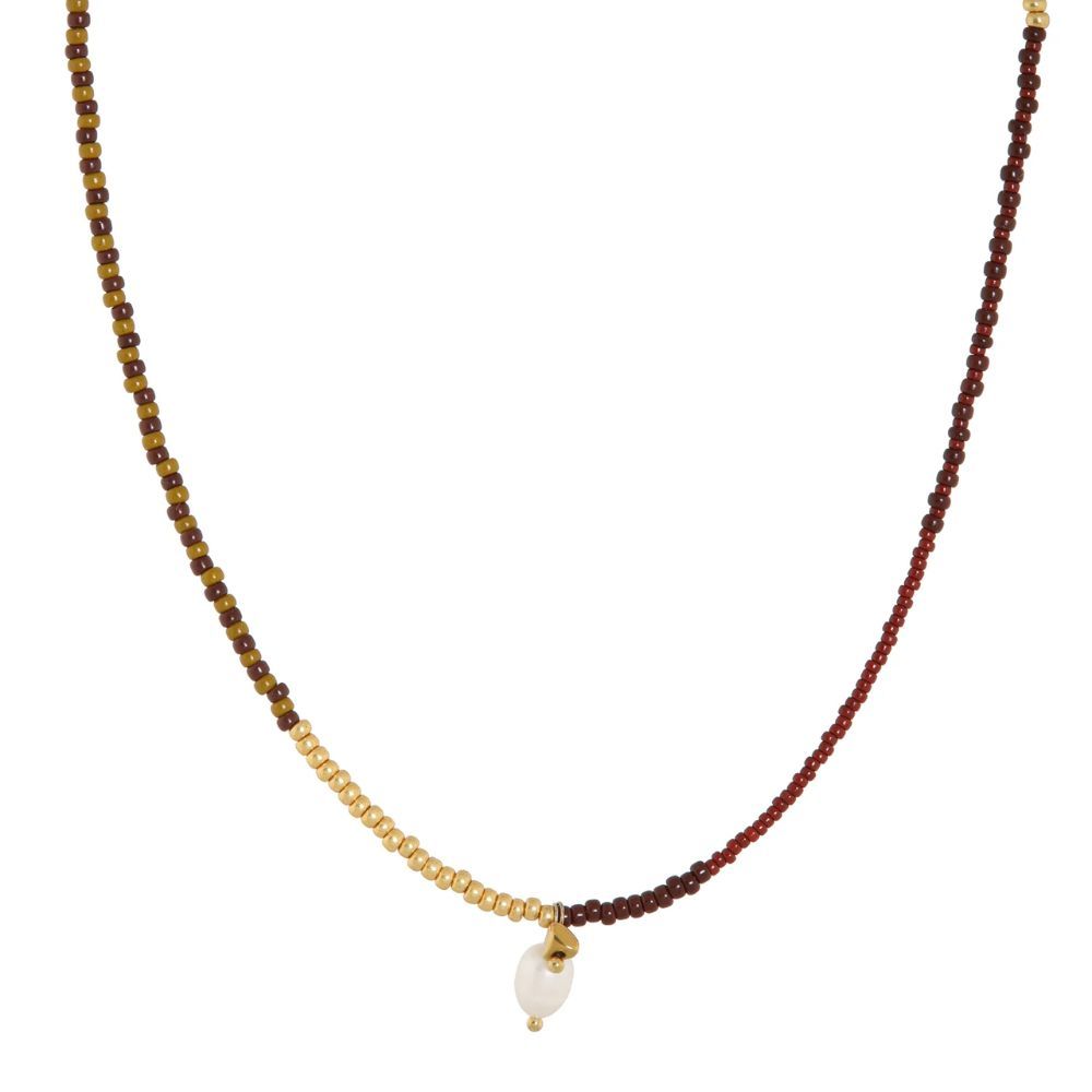 Label Kiki - Necklace Gold - Oxblood Long