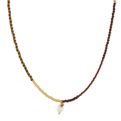 Label Kiki - Necklace Gold - Oxblood Long