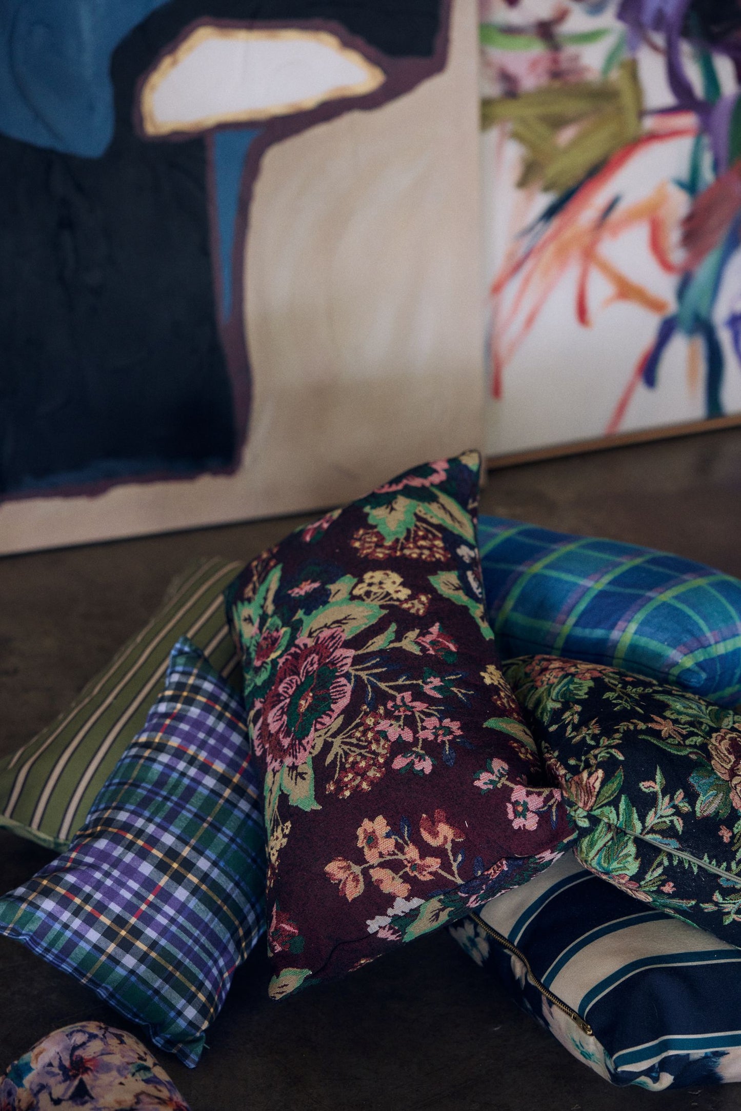 PRE-ORDER - HKLIVING - Woven sierkussen - Night Flower