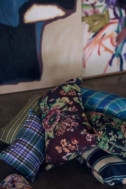 PRE-ORDER - HKLIVING - Woven sierkussen - Night Flower