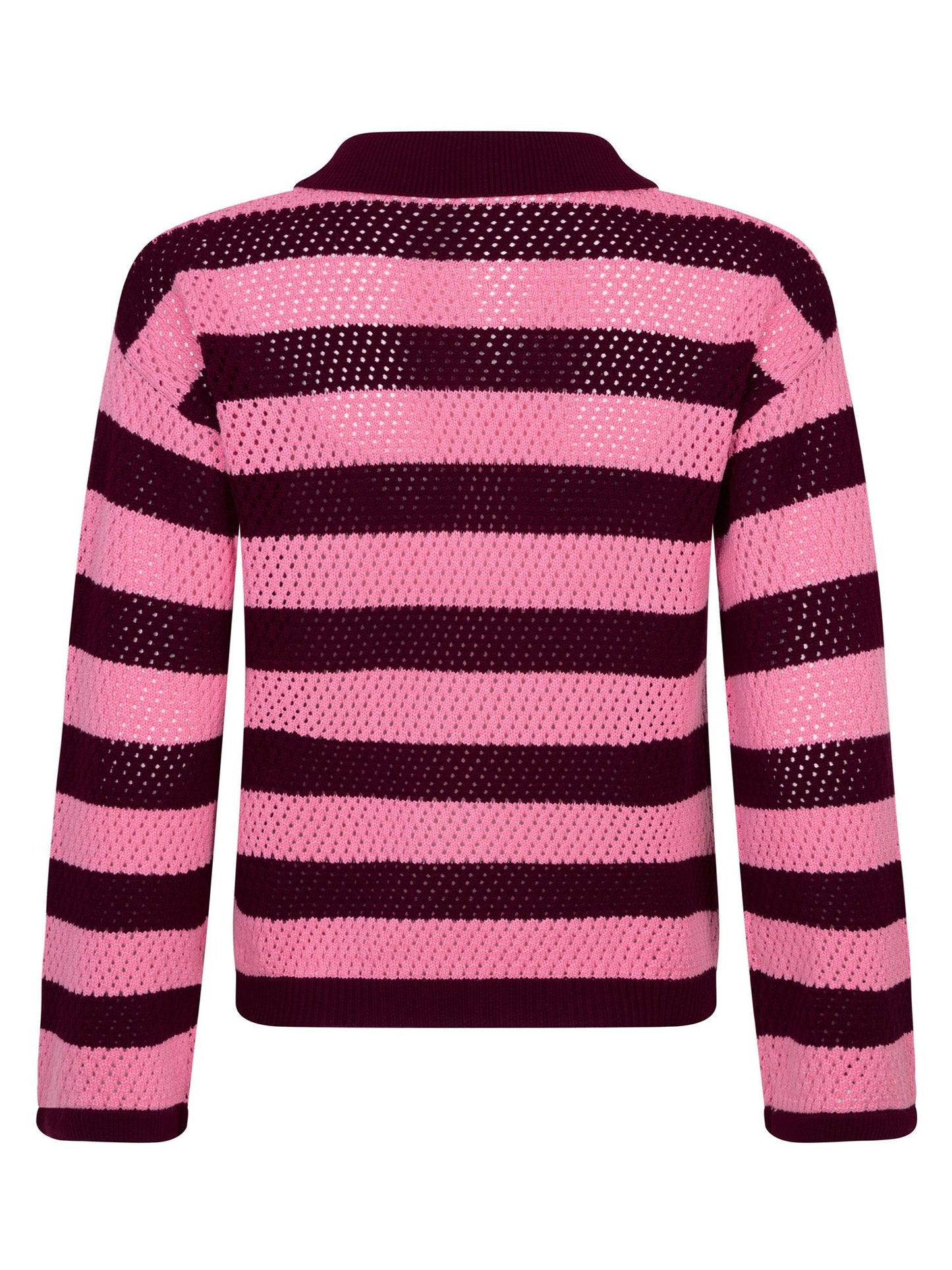 Ydence | Knitted top Agnes | Burgundy/coral pink