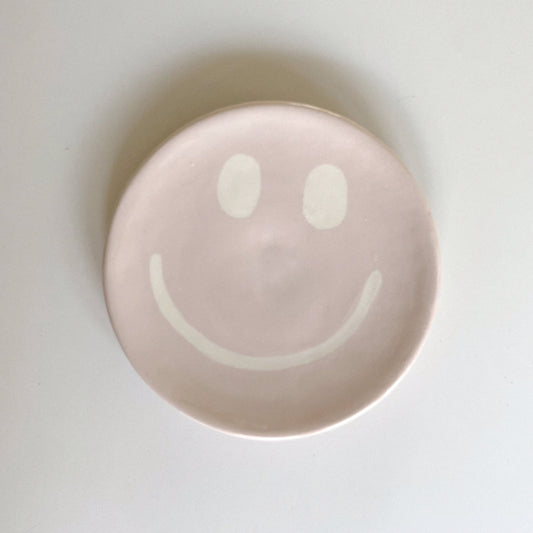 The Clay Shaper Wandbordje Smiley Roze Met Wit