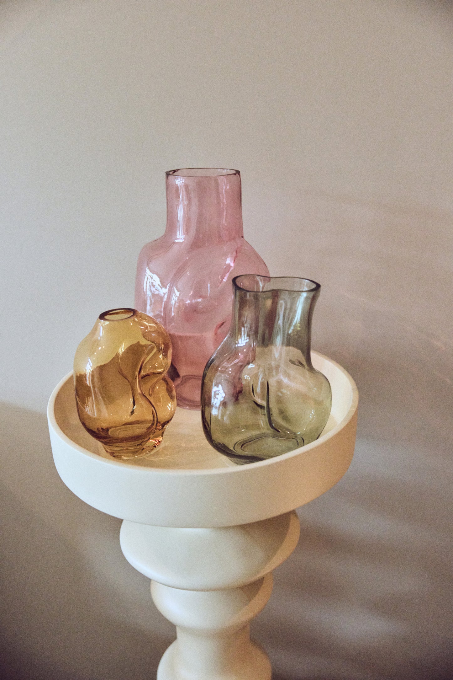 HKLIVING - Gleam Glazen Vaas - Roze