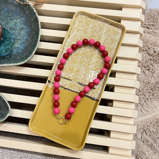 Kralenketting - Donkerrood/fuchsia