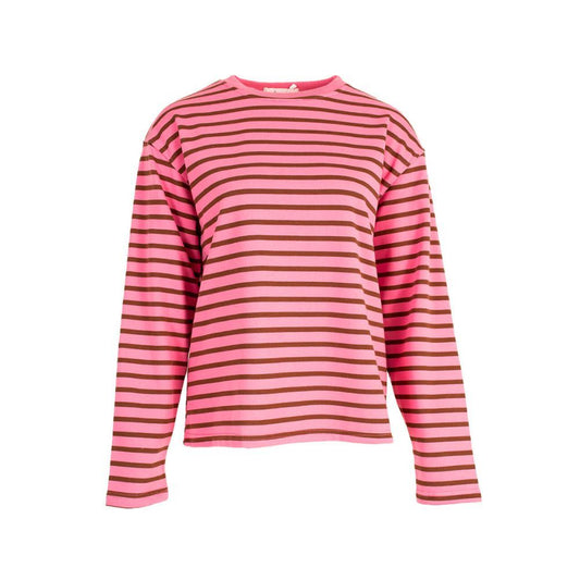 Streep sweater - Roze/bruin