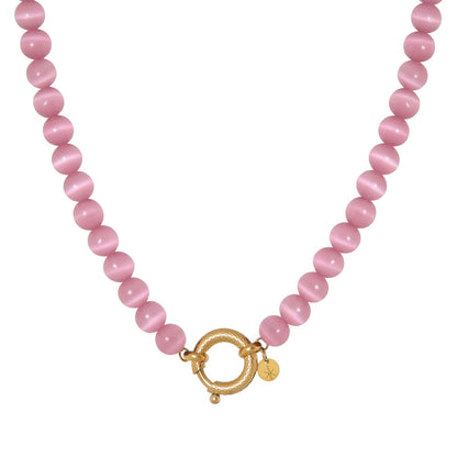 Label Kiki - Pink snake necklace gold