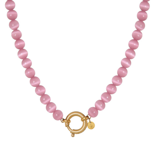 Label Kiki - Pink snake necklace gold