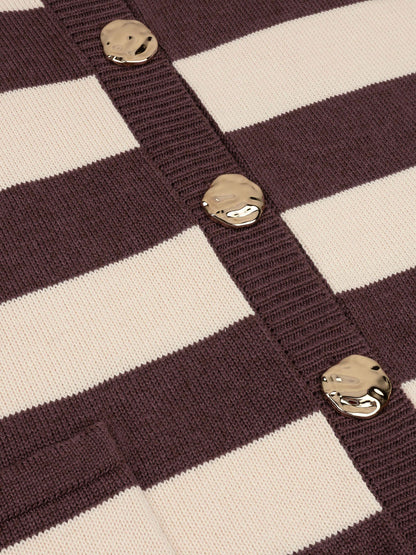 Ydence | Knitted Top Judith | Brown/ecru