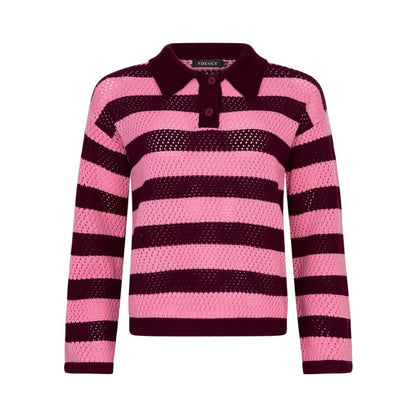 Ydence | Knitted top Agnes | Burgundy/coral pink