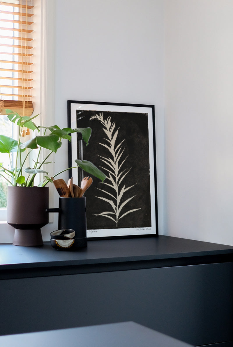 Poster - Printed Plant Black 30x40cm