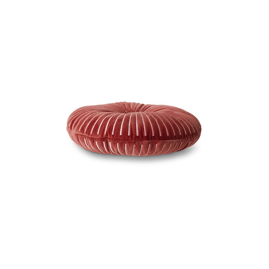 HKLIVING - Round ripple cushion burgundy
