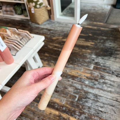 Led Kaars - Dip dye bruin/terra/beige/glitter