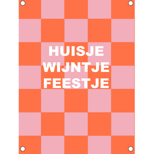 Tuinposter - Huisje Wijntje Feestje