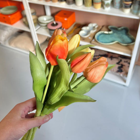 Bosje Tulpen Kort - Oranje mix