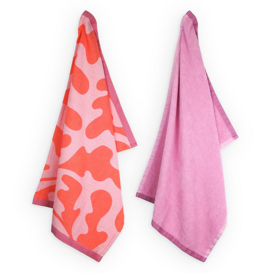 Lifa Home - Theedoek en Handdoek set - Coral Kiss