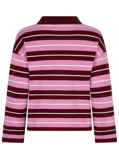 Ydence | Knitted Top Balou | Burgundy/Pink