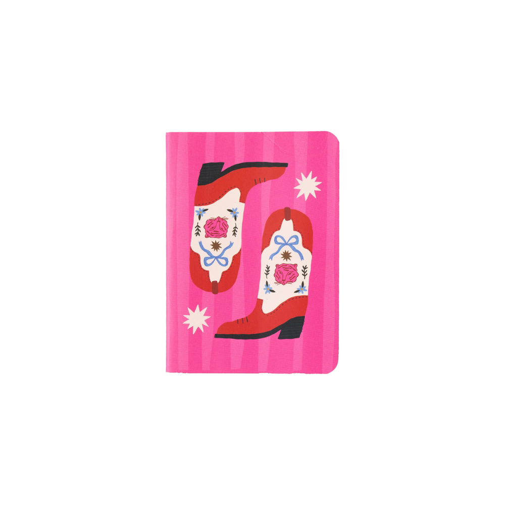 All the luck in the world - Mini soft cover notebook Western Boots