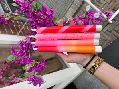 Led Kaars - Disco Roze/Oranje