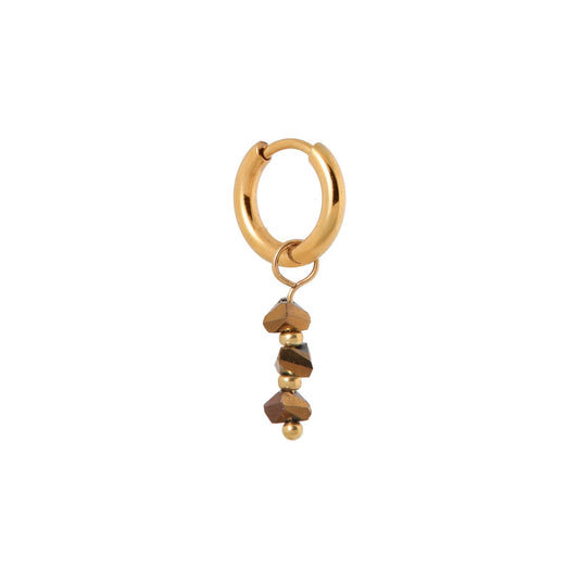 Label Kiki - Triple Brown Hoop gold