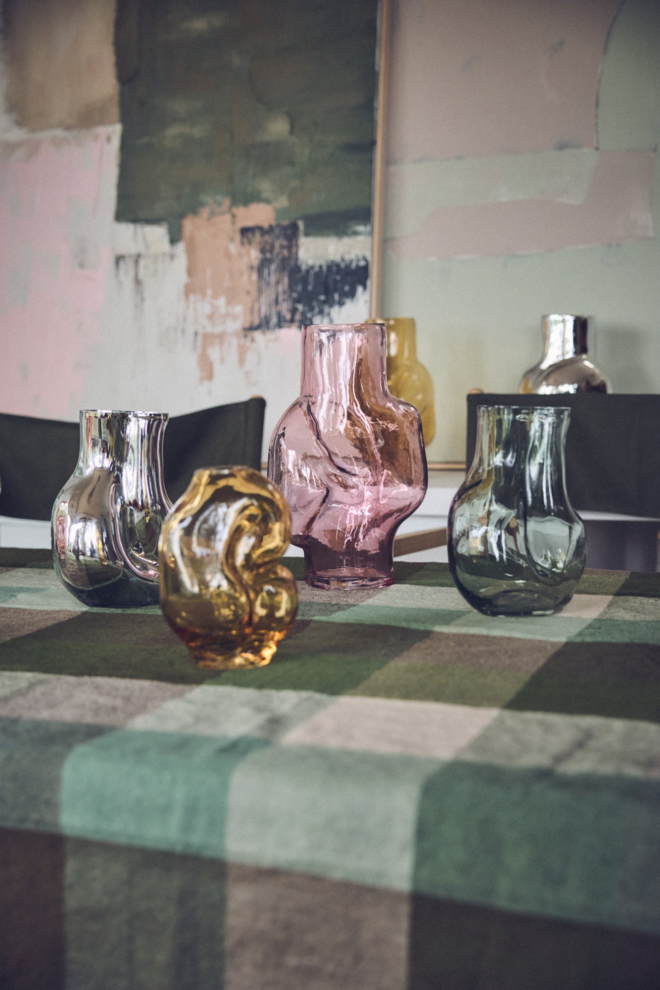 HKLIVING - Gleam Glazen Vaas - Roze