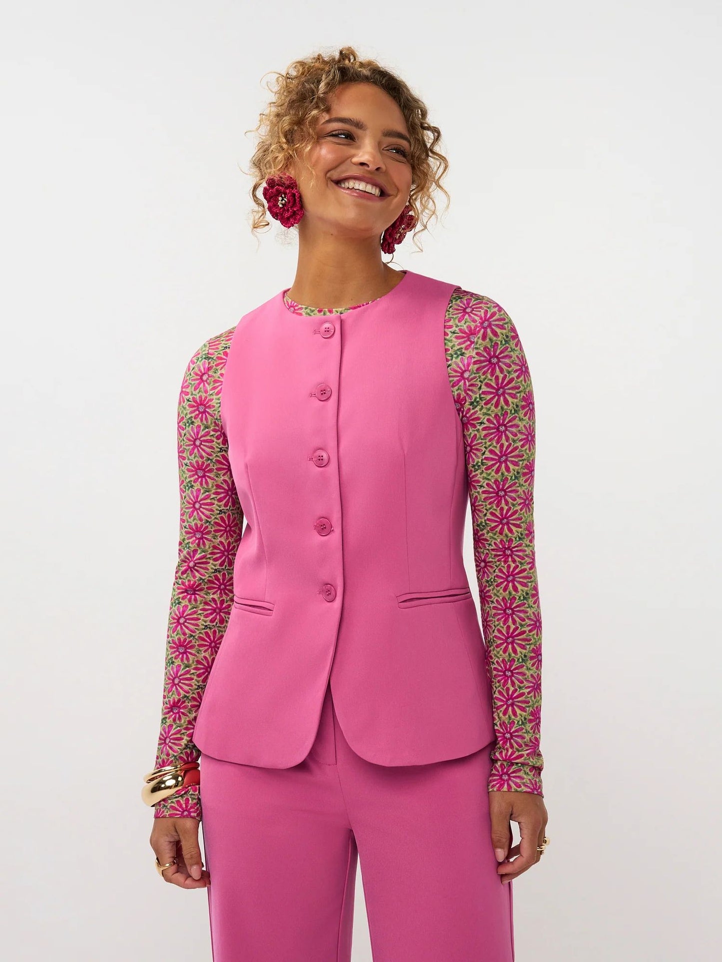 Ydence | Gilet Fabienne | Berry pink