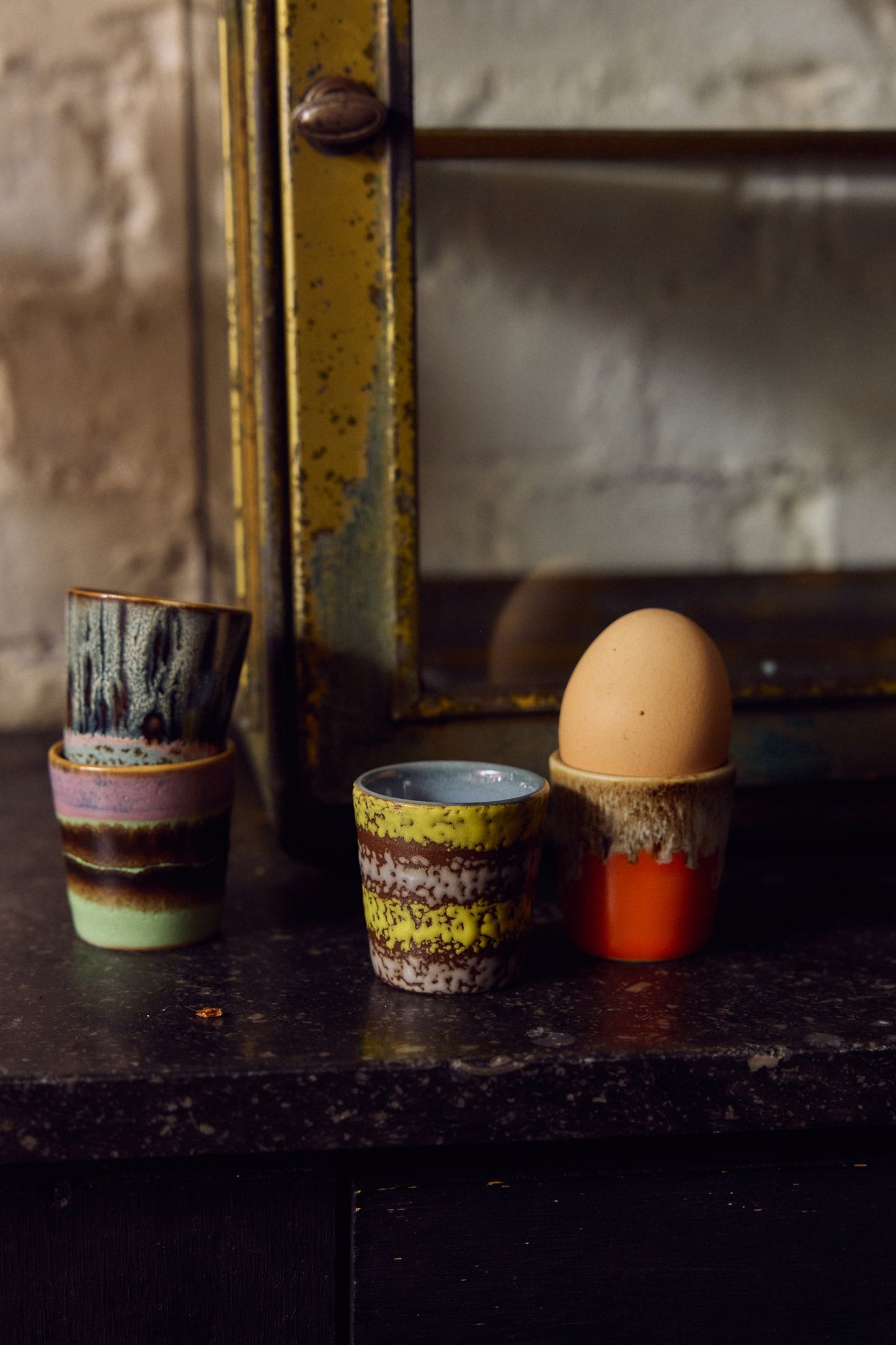 PRE-ORDER - HKLIVING - 70s ceramics: Egg cups - Bright