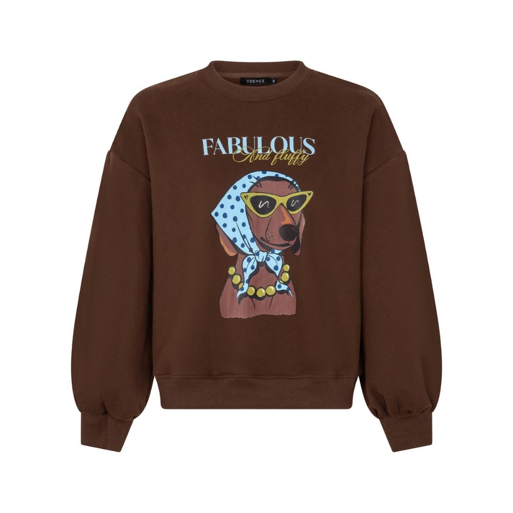 Ydence | Sweater Fabulous and fluffy | Brown