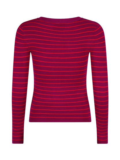 Ydence | Knitted Top Devina | Fuchsia purple/red