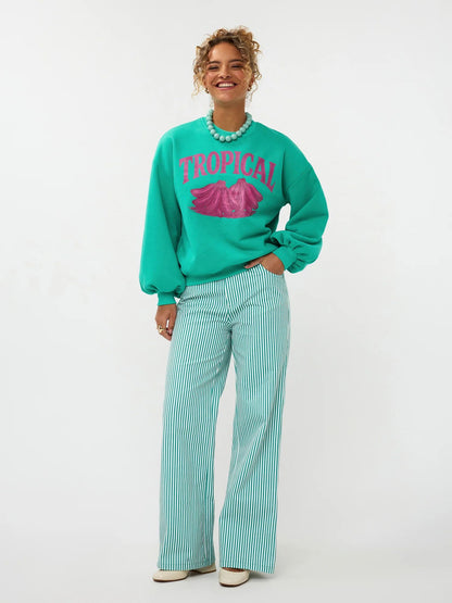 Ydence | Sweater Tropical | Sea Green