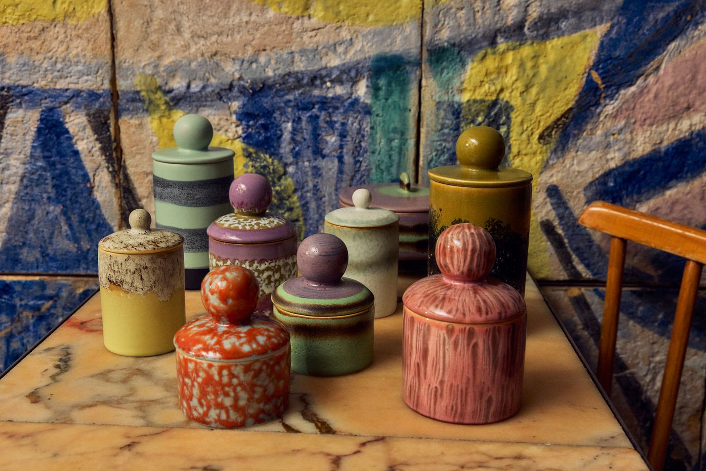 PRE-ORDER - HKLIVING - 70s ceramics: storage jar - River