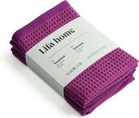 Lifa Home - Vaatdoekjes - Vivid Paars