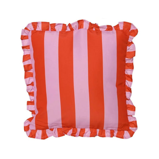 Buitenkussen - Streep rood/roze 45x45cm